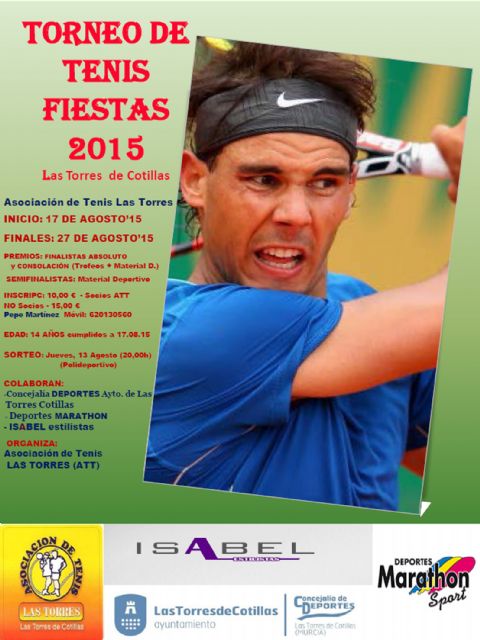 El tenis volverá un año más a las Fiestas Patronales de Las Torres de Cotillas