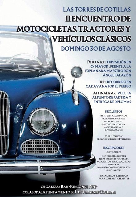 Los amantes de los vehículos clásicos tienen una cita en agosto en Las Torres de Cotillas