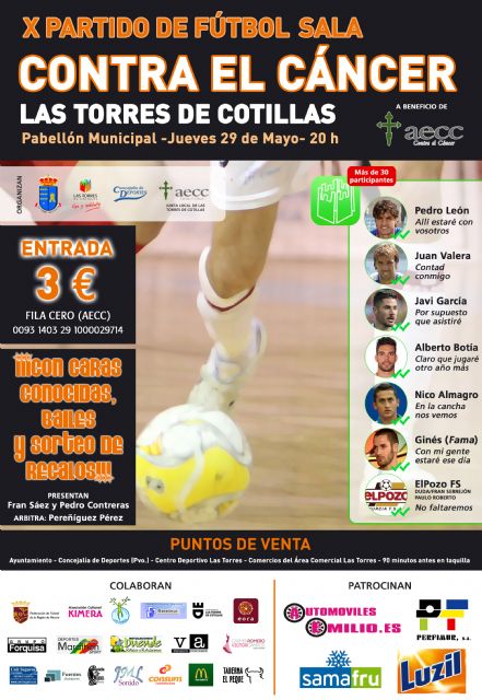 Almagro, Javi García, Pedro León, Valera y Botía, contra el cáncer en Las Torres de Cotillas