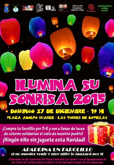 Los farolillos solidarios volverán al cielo torreño para convertirse en juguetes navideños