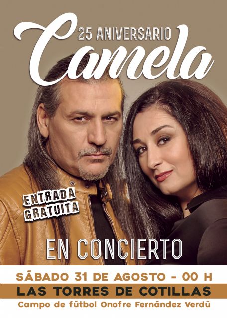 Las fiestas brindarán un concierto de Camela con entrada gratuita en el campo municipal de fútbol