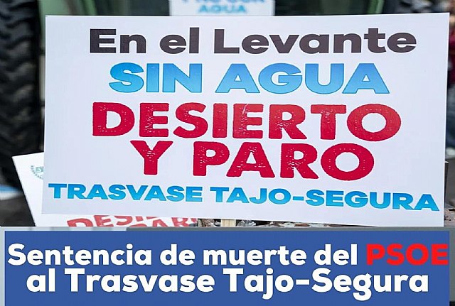 PSOE y Ciudadanos de Las Torres de Cotillas no apoyan la defensa del Trasvase Tajo Segura llevada a Pleno por el PP