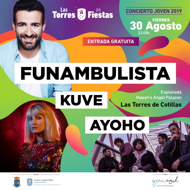 Funambulista compartirá un concierto de lo más murciano con Kuve y Ayoho en las fiestas torreñas