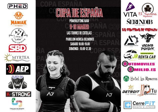 La Copa de España de powerlifting raw aterriza en Las Torres de Cotillas