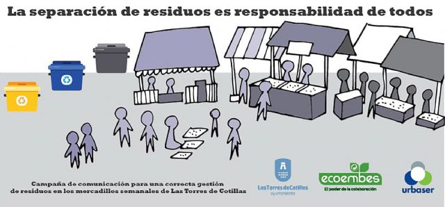 Una campaña fomenta en los mercados semanales la separación de residuos para su reciclaje