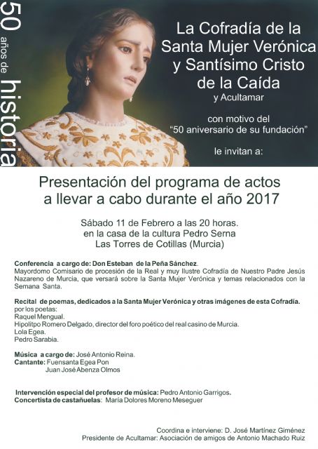 La Cofradía de la Santa Mujer Verónica y Santísimo Cristo de la Caída torreña prepara su 50° aniversario