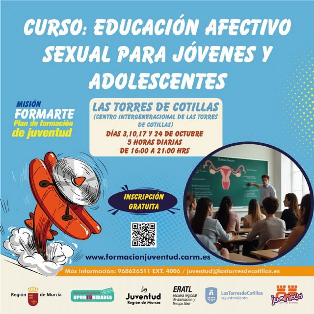 La Concejalía de Juventud programa un curso gratuito de educación afectivo-sexual para jóvenes de 16 a 30 años