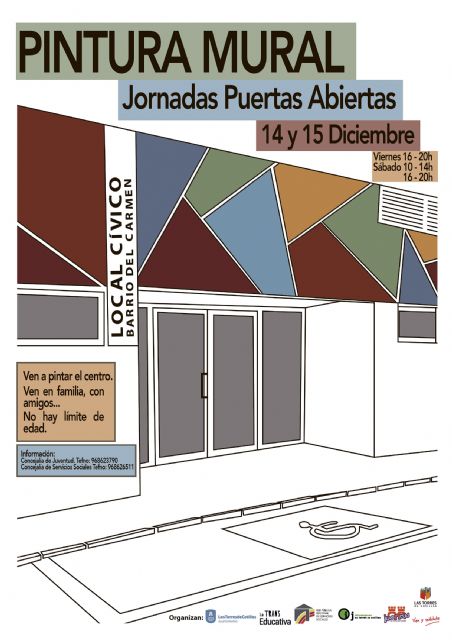 Todos a decorar el centro social del barrio del Carmen con un gran mural artístico