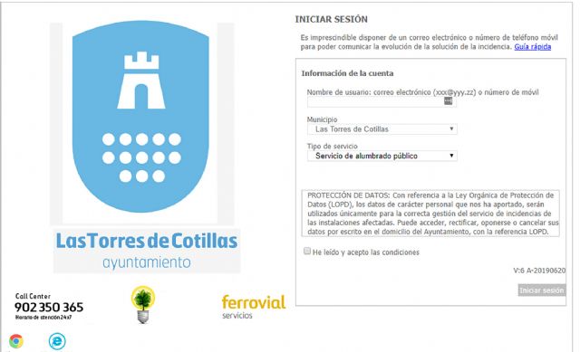 El Ayuntamiento estrena una herramienta online para comunicar incidencias sobre el alumbrado público