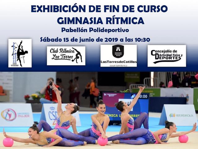 Exhibición de gimnasia rítmica como fin de curso de las escuelas locales