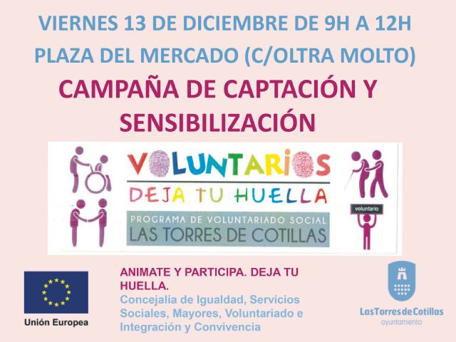 El Ayuntamiento desarrolla una campaña de sensibilización sobre el servicio municipal de voluntariado