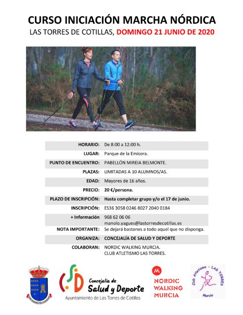 El curso de iniciación a la marcha nórdica de la Concejalía de Salud y Deportes ofrece sus últimas plazas