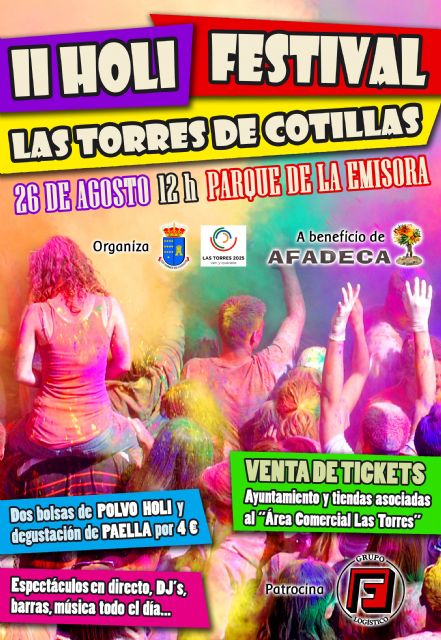 A buen ritmo la venta de entradas del 'II Holi Festival' y del concierto con Chenoa y Ruth Lorenzo, citas solidarias festeras