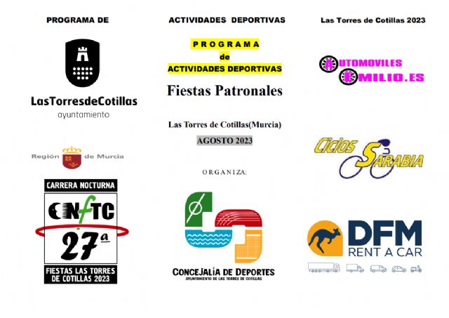 Deportes Fiestas Patronales 2023 de Las Torres de Cotillas