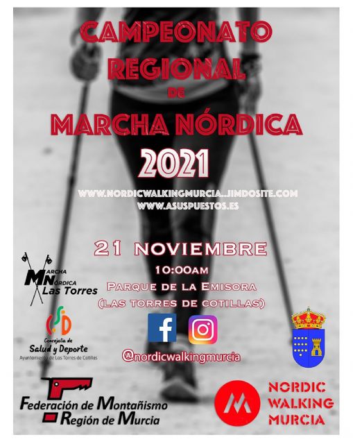El regional de marcha nórdica se disputa este fin de semana en Las Torres de Cotillas