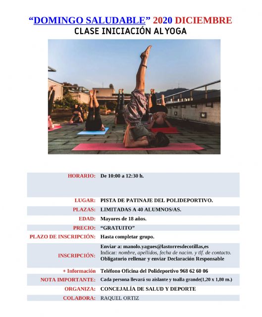 Los torreños podrán iniciarse al yoga con un curso gratuito al aire libre
