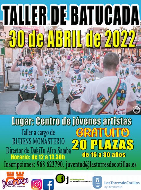 Un taller de batucada gratuito para jóvenes de 16 a 30 años