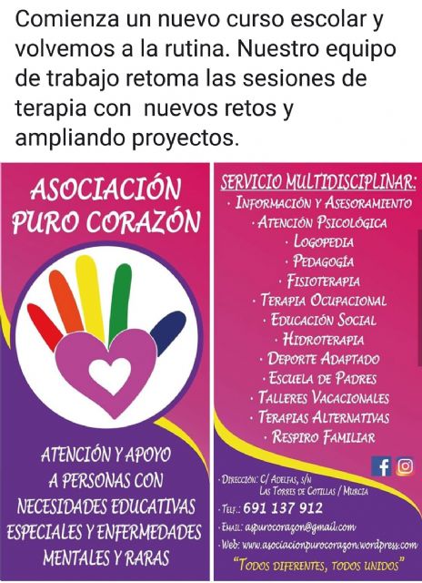 La asociación 'Puro Corazón' retoma sus sesiones tras el verano