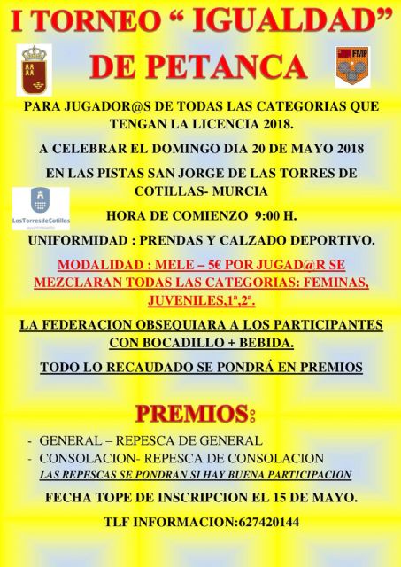 Las pistas municipales 'San Jorge' acogerán el 'I Torneo Igualdad' de petanca
