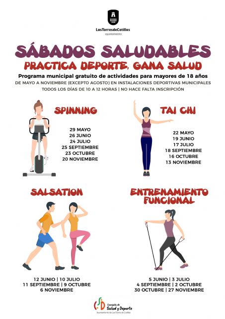 'Sábados saludables' en Las Torres de Cotillas con spinning, taichi, salsation y entrenamiento funcional