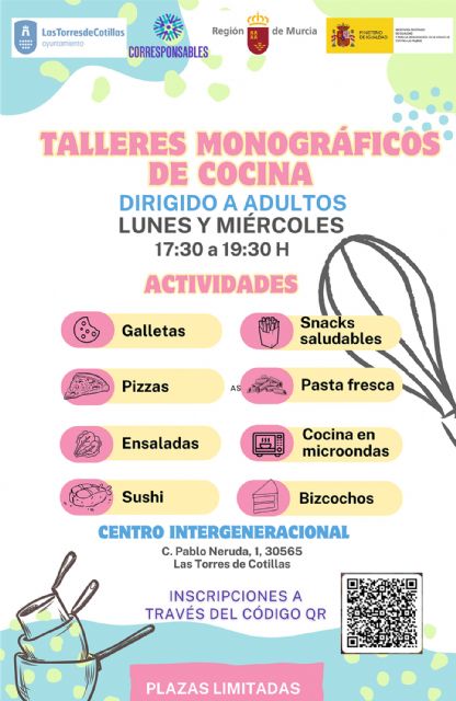 La Concejalía de Políticas Sociales organiza talleres de cocina para todas las edades