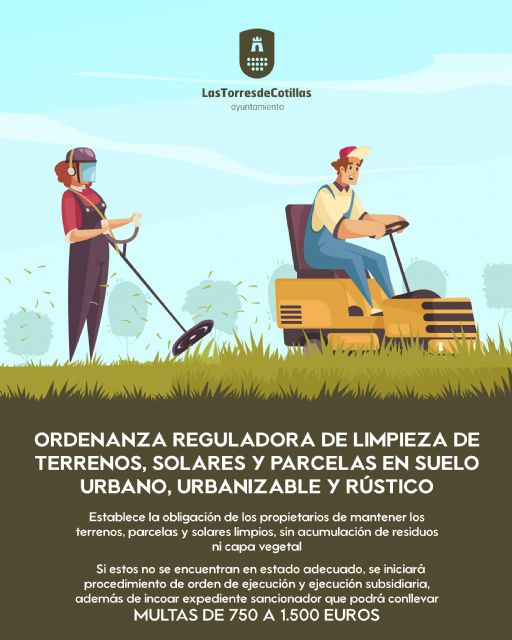 El Ayuntamiento torreño recuerda la obligatoriedad de mantener limpios los terrenos, parcelas y solares privados