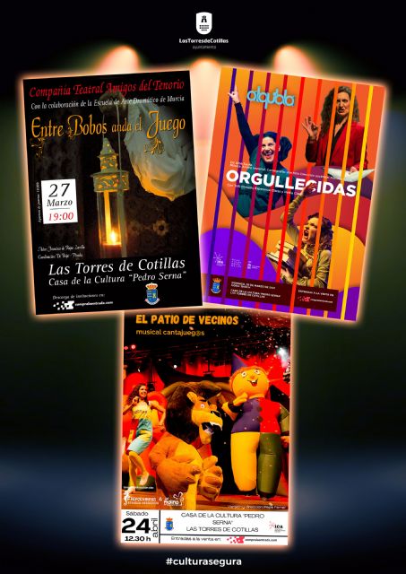 Dos comedias y una obra infantil, próximas citas con el teatro en Las Torres de Cotillas