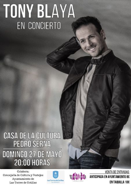 El cantante Toni Blaya presentará su último disco en Las Torres de Cotillas