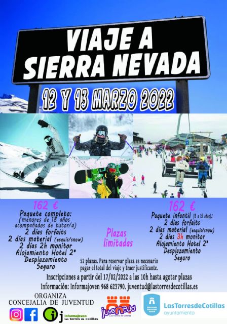 Esquí y snowboard como actividad de ocio para los jóvenes de Las Torres de Cotillas