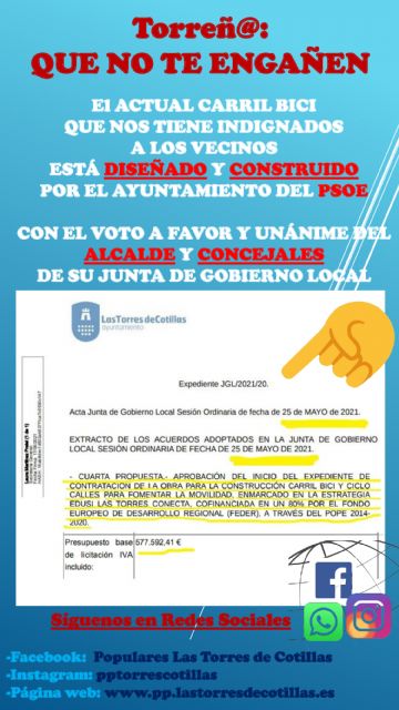 Pedirán acabar con el 'desastroso' trazado del carril bici que tiene indignados a los vecinos