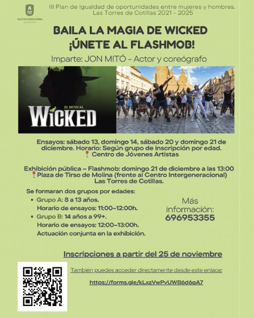 Las Torres de Cotillas prepara un espectacular flashmob inspirado en 'Wicked'