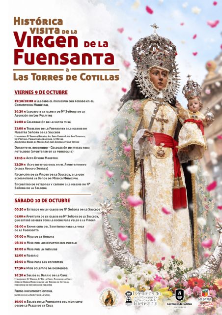 Todo preparado en Las Torres de Cotillas para la histórica visita de la Virgen de la Fuensanta