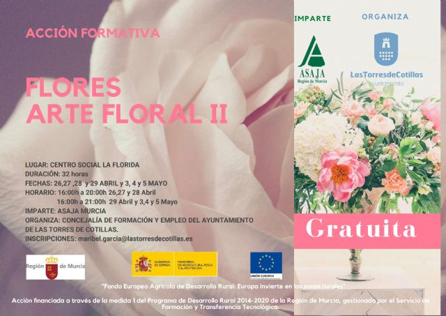 Nuevo curso gratuito sobre arte floral en Las Torres de Cotillas