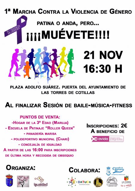 Marcha solidaria en Las Torres de Cotillas para conmemorar el 'Día contra la Violencia de Género'