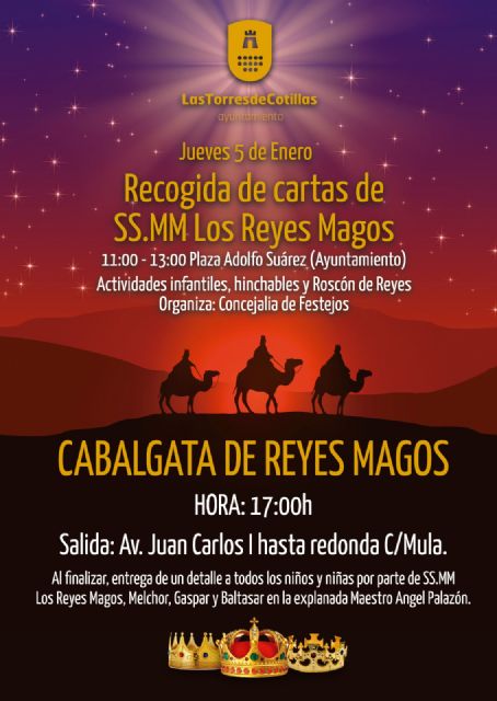 La Cabalgata de los Reyes Magos llega a Las Torres de Cotillas repleta de ilusión y alegría para los más pequeños