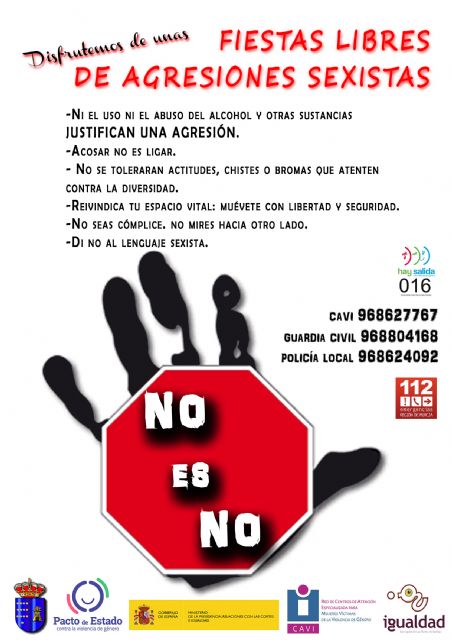Las Torres de Cotillas declara sus fiestas libres de agresiones sexistas