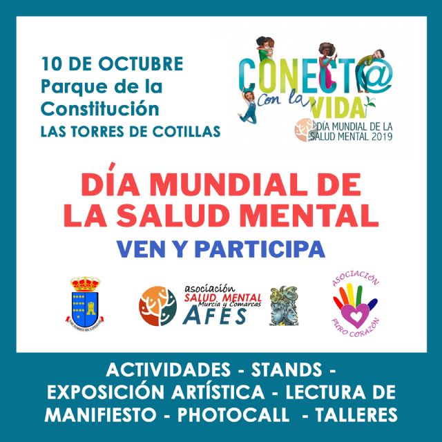 Las Torres de Cotillas celebrará el día mundial de la salud mental con una jornada plena de actividades