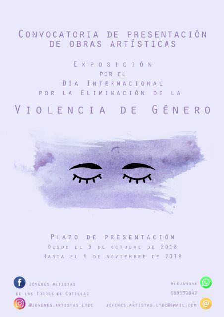 La asociación 'Jóvenes Artistas de Las Torres de Cotillas' celebrará el 'Día contra la violencia de género' con una exposición