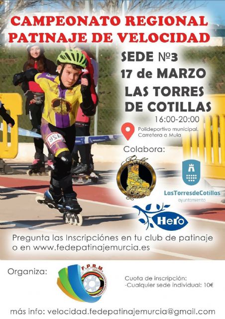 Las Torres de Cotillas, sede del campeonato regional de patinaje de velocidad