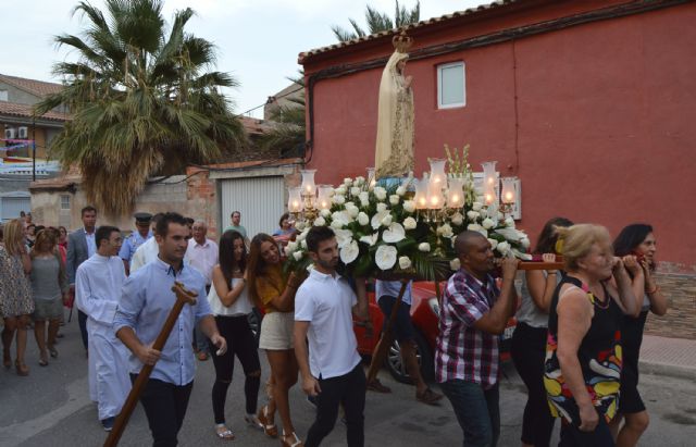 La procesión de la patrona da por concluidas las Fiestas del barrio torreño de Los Pulpites