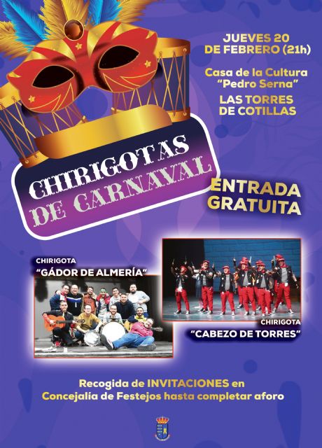 Una noche de chirigotas abrirá el Carnaval de Las Torres de Cotillas