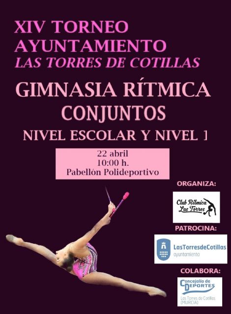 El 'XIV Torneo Ayuntamiento de Las Torres de Cotillas' de gimnasia rítmica espera a unas 350 participantes