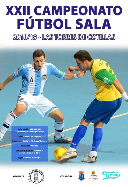 El campeonato de fútbol sala para aficionados de Las Torres de Cotillas afronta su 22ª edición