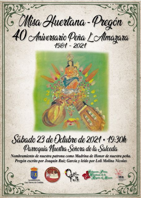 La peña L'Almazara cumple 40 años e inicia los actos de su aniversario con el pregón