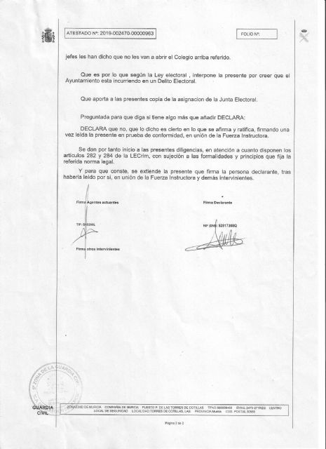 IU denuncia a la alcaldesa de Las Torres por impedir la celebración de un acto de Unidas Podemos